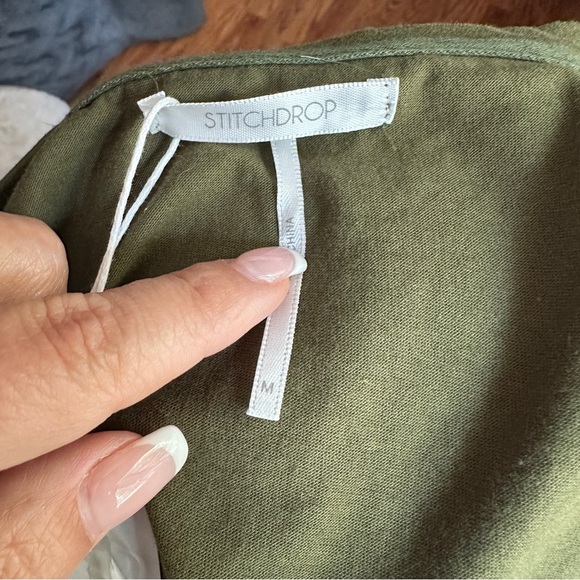 Stitchdrop Army Uniform Green Cotton Midi Dress | Size M - Picture 5 of 11